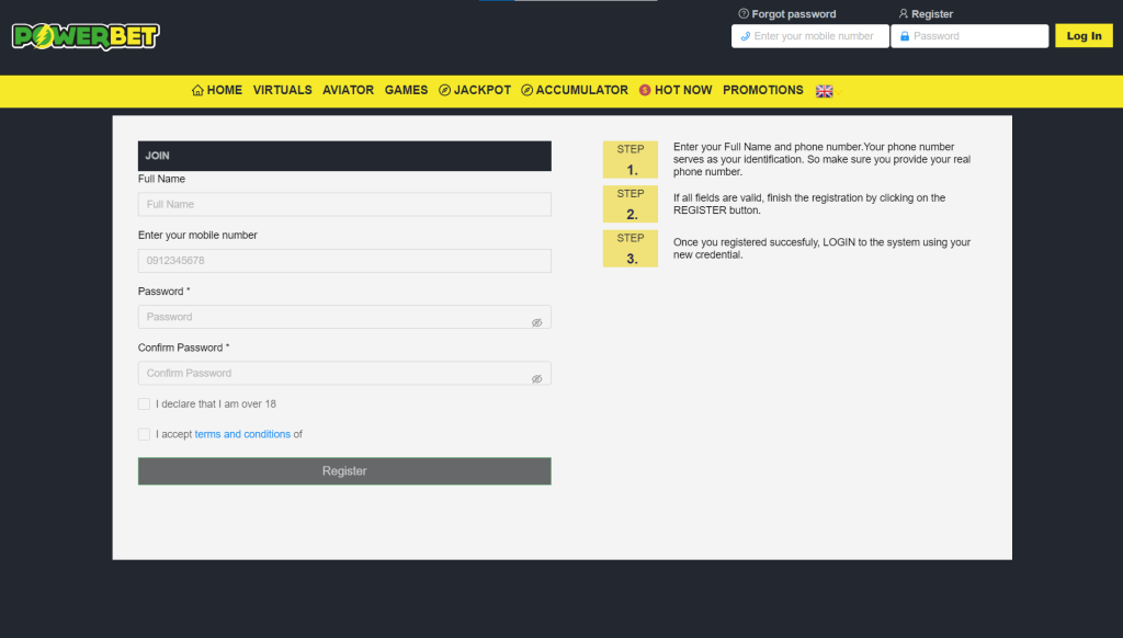 powerbet register - Ispoortii.com Tarkaanfii-tarkaanfiidhaan akkaataa galmaa’uu Powerbet Ethiopia keessatti