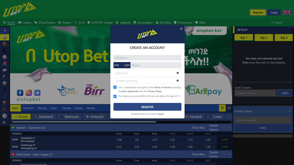 utop bet register - Ispoortii.com Tarkaanfii-tarkaanfiidhaan akkaataa galmaa’uu Utop Bet keessatti