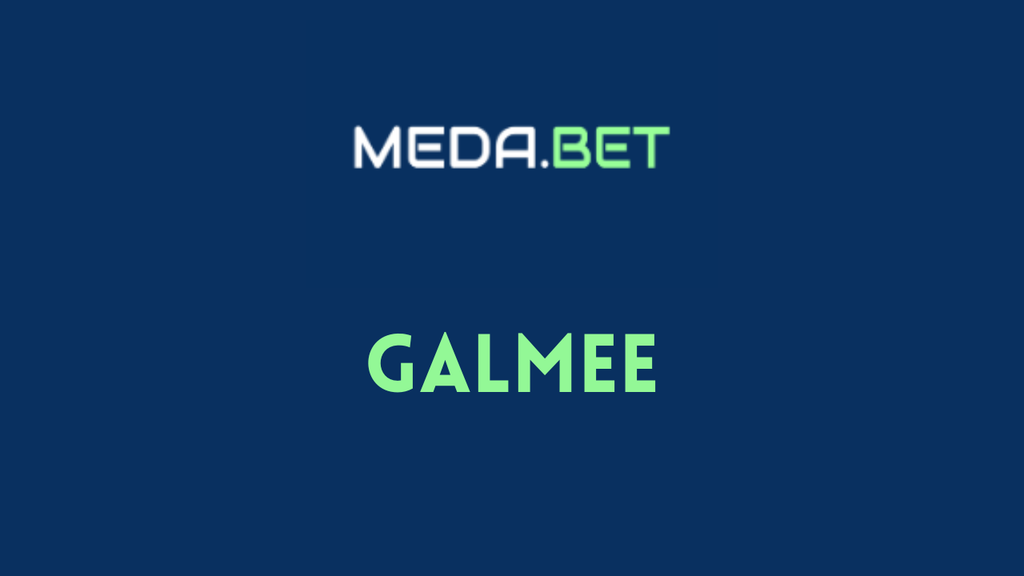 Brand logo: MEDA.BET above a lime-green GALMEE wordmark on a dark blue background.