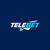 TeleBET logo in white and cyan with paper-plane shapes on a dark blue background, branding the image as the TeleBET logo.