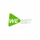 WeBet logo: green triangular play button with bold white 'WE' and 'BET' text to the right, on a white background
